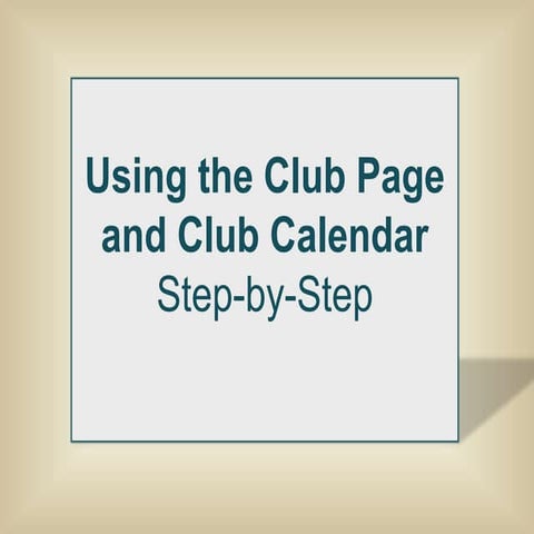 Club calendar steps