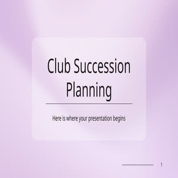 Club Succession Planning for Toastmaster