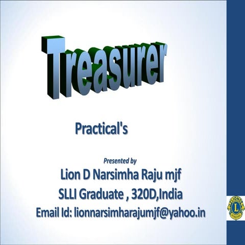 Lions Club Treasurer
