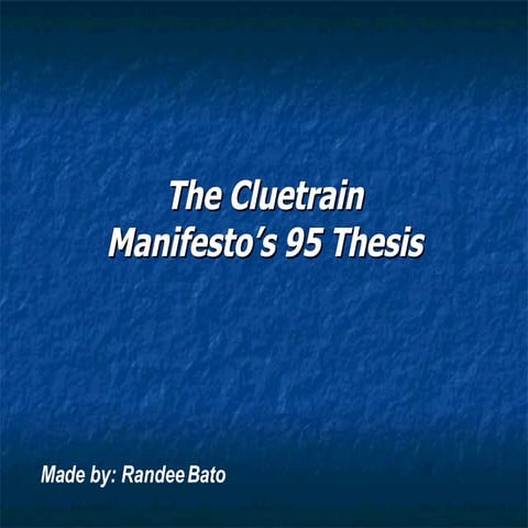 Cluetrain Manifesto