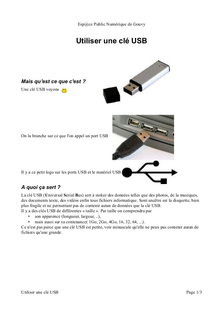 Utiliser une clé usb