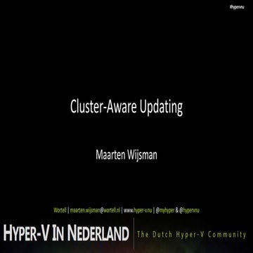 Cluster aware updating v1.0