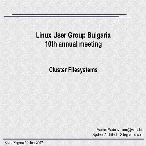 Cluster filesystems