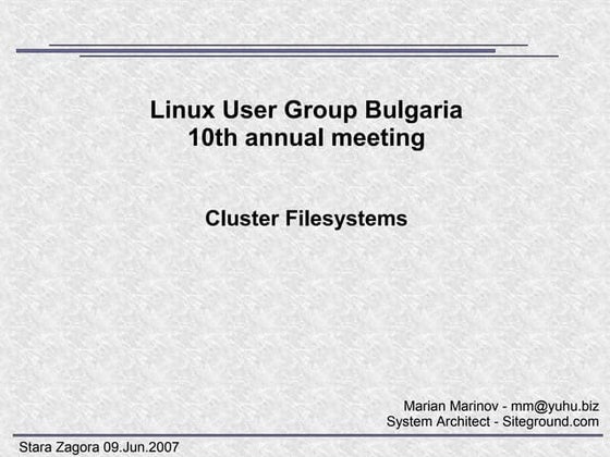 Cluster filesystems
