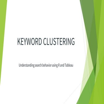 Cluster Analysis -  Keyword Clustering