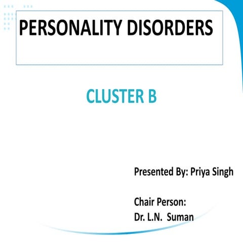 Cluster b personality disorders
