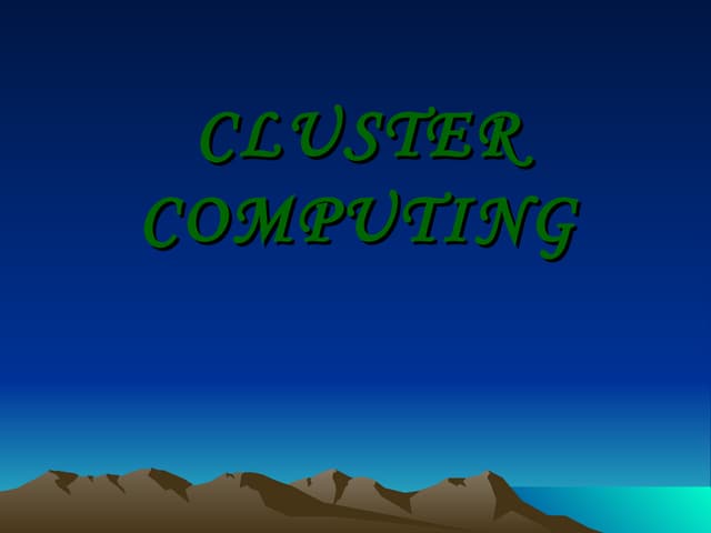 Cluster Computing