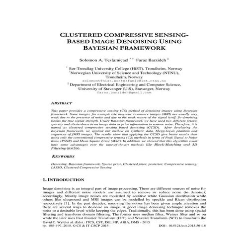 Clustered compressive sensingbased