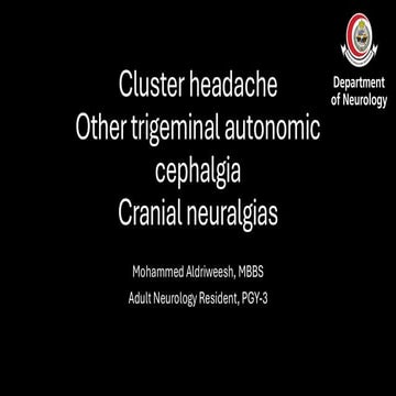 Cluster headache, other trigeminal autonomic cephalgia, and cranial ...