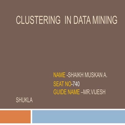 Clustering in Data Mining | PPT