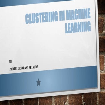 Comprehensive Overview of Clustering Techniques in Machine Learning | PPTX
