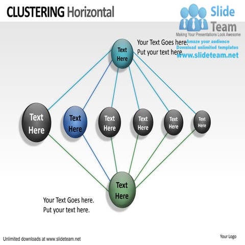 Clustering network internet power point slides and ppt diagram templates 