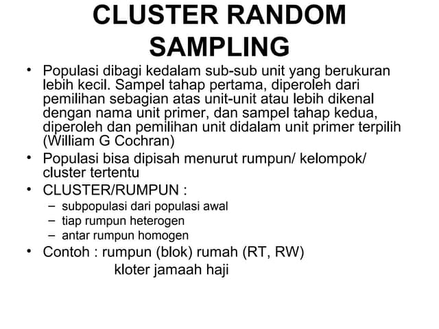 Multistage Random Sampling