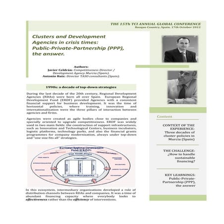 Clusters and development agencies in crisis times. ppp, the answer.