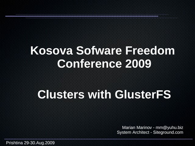 Clusters with gluster fs