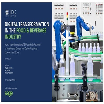 DIGITAL TRANSFORMATION IN THE FOOD & BEVERAGE INDUSTRY
