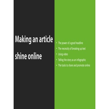 Social Media, Newswriting and making stories work online