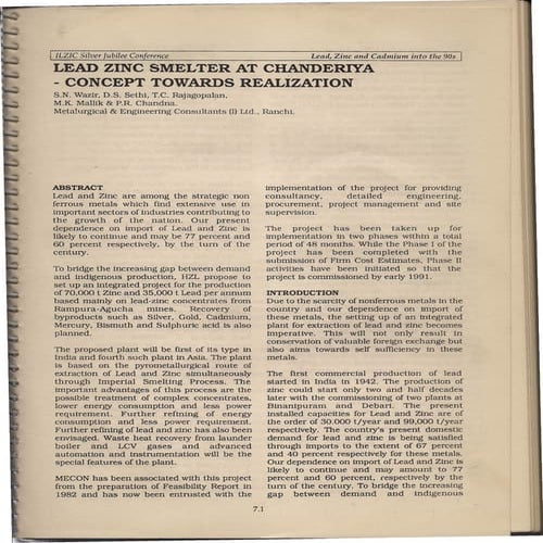 Chanderiya Lead Zinc Project