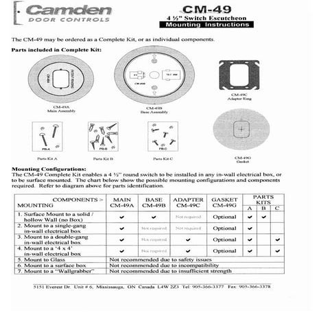 Camden CM-49B Instruction Manual | PDF