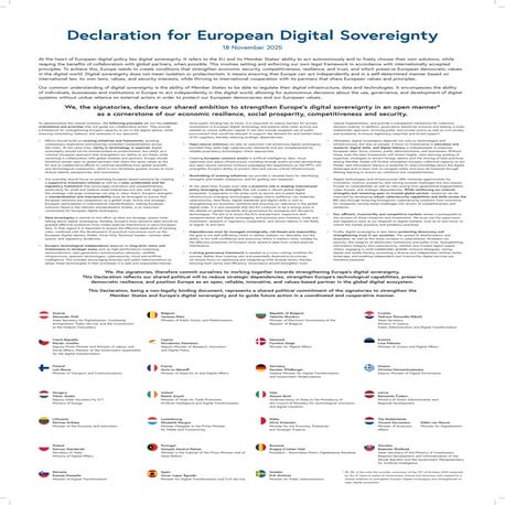 Declaration for European Digital Sovereignty