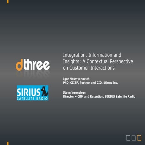 Integration, Information and Insights: A Contextual Perspective on Customer I...