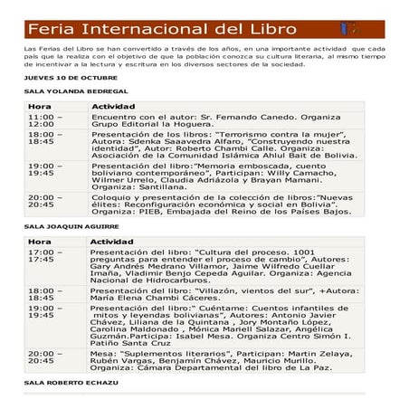 Cámara departamental del libro de la paz feria internacional del libro ...