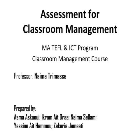 Cmc   assessment for classroom management - prefinal