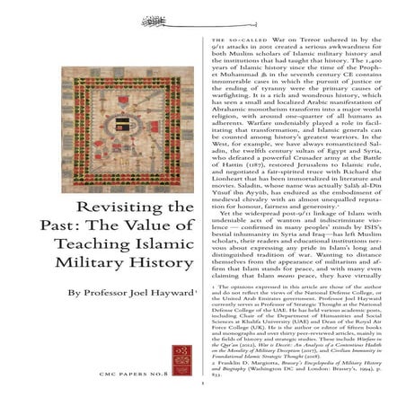 Revisiting the  Past: The Value of  Teaching Islamic  Military History, by Pr...