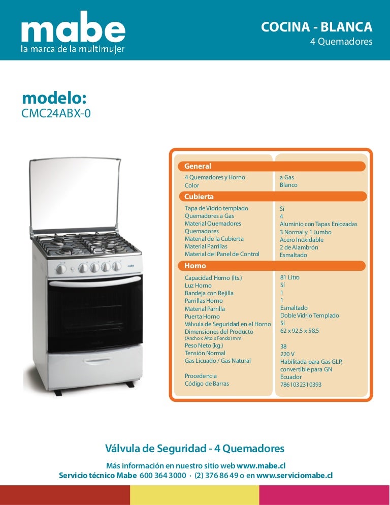 Cocina Mabe CMC24ABX-0