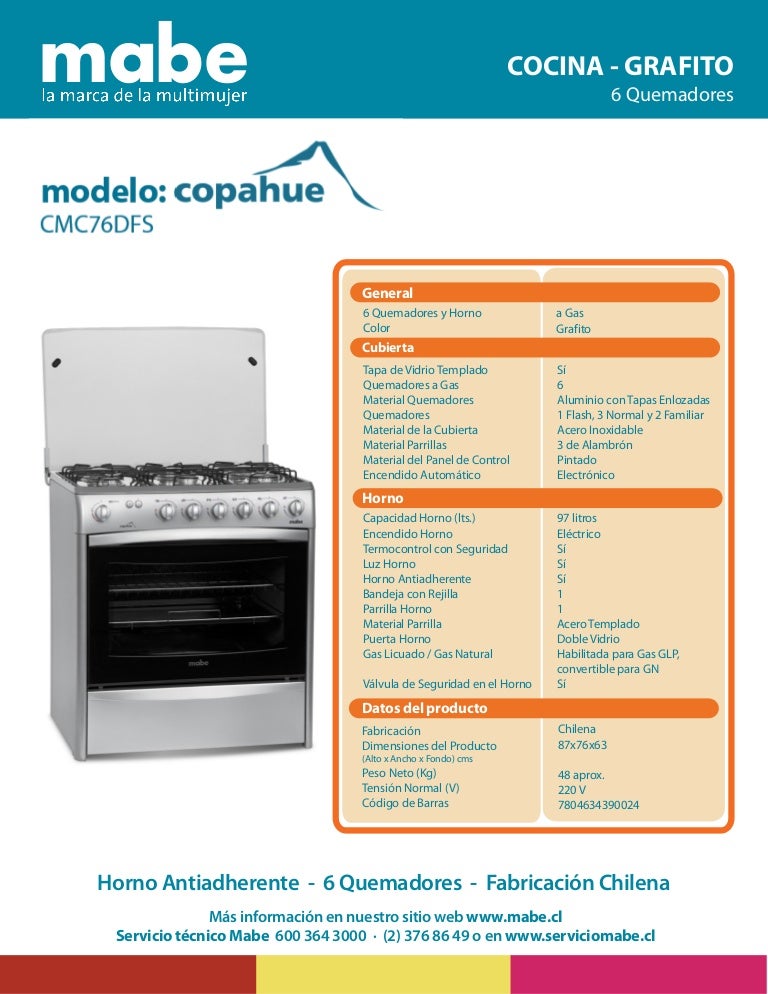 COCINA GAS MABE EM6030SG0