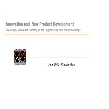 CM Consulenze Manageriali Training Catalogue 2010