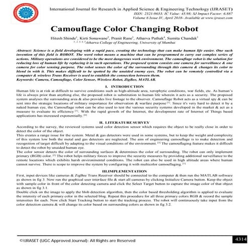 Camouflage Color Changing Robot