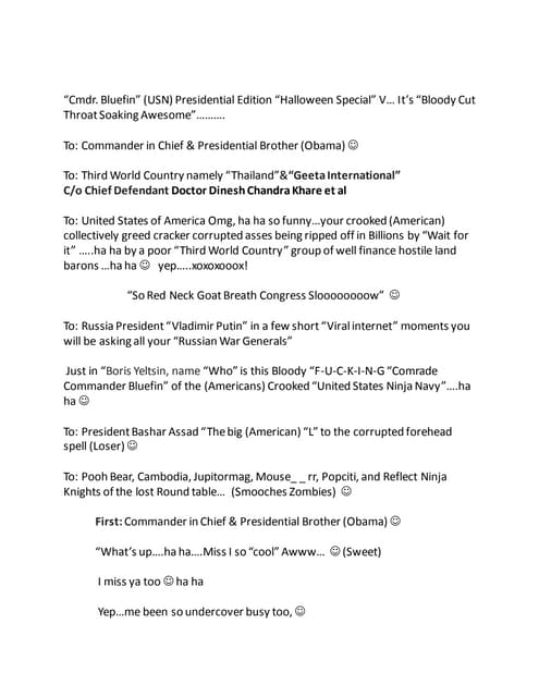 “Cmdr. bluefin” (usn) presidential edition “halloween special” v… it’s “blood...