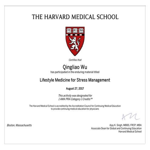 Harvard Medical School Certificate | PPT