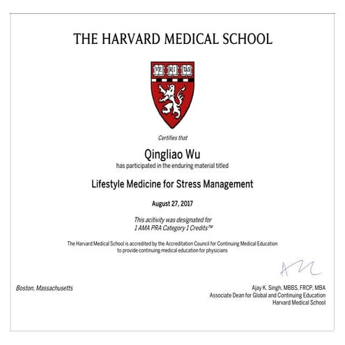 harvard medical degree certificate