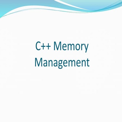 C++ Memory Management | PPTX | Programming Languages | Computing