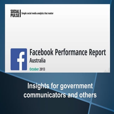 Facebook Facts for Australian Government Communicators 