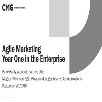 Agile Marketing in the Enterprise: Year One