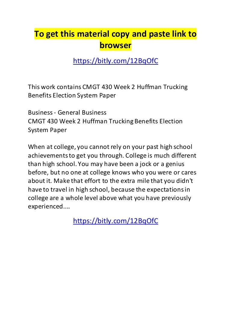 Huffman trucking essay picture