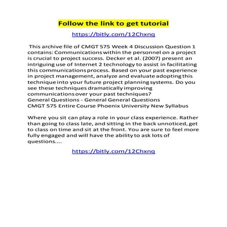 Cmgt 575 week 4 dq 1