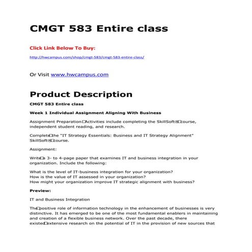 Cmgt 583 entire class