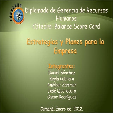 Balance Score Card- CMI  Análisis Antonio Francés
