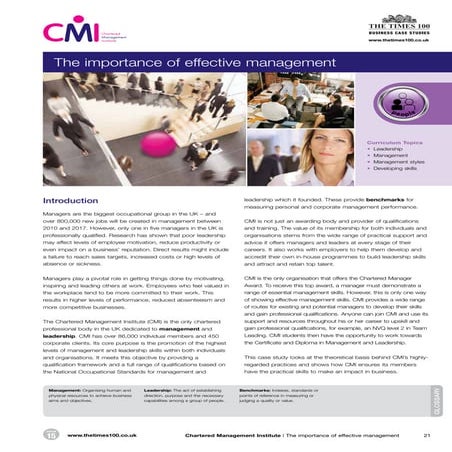 The importance of effective management