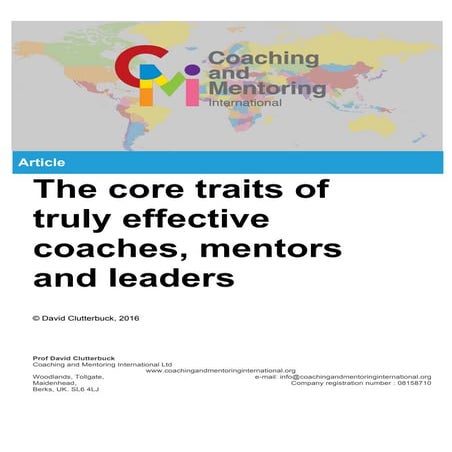 the core traits of truly effective coaches, mentors and leaders