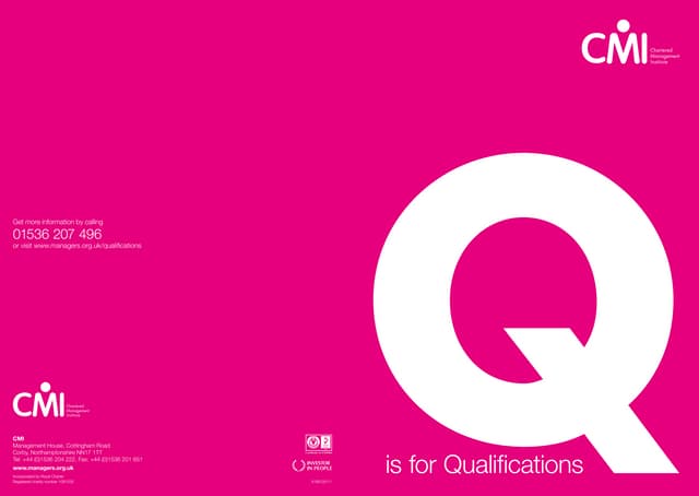 CMI Qualifications Brochure 2011