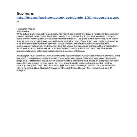 CMIS 320 RESEARCH PAPER