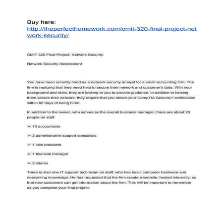 CMIT 320 FINAL PROJECT. NETWORK SECURITY | PDF