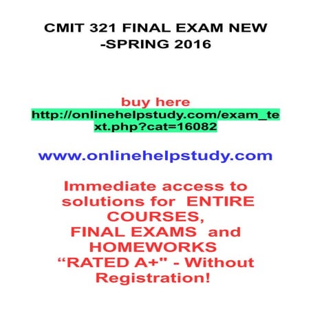 Cmit 321 final exam new  spring 2016