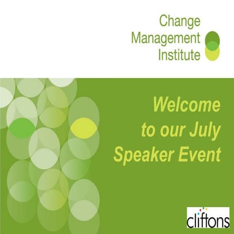 Cmiv July 2012 Speaker Event   Perspectives On Change