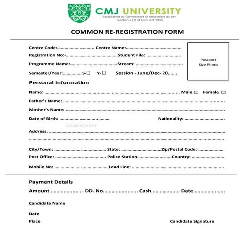 Cmj re reg form-sd admission solution